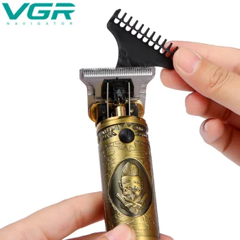VGR Plaukų Clipper Profesinės Įkrovimo Asmens Priežiūros, Derliaus Graviravimas Žirklės T9 Žoliapjovės USB Mažinimo Kirpykla Clipper V085