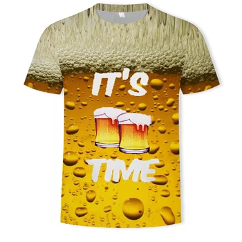 2021 mados vasaros vyrų 3D alaus spausdinimo vyriški marškinėliai atsitiktinis O-kaklo vyrų klounas hip-hop ' o drabužių 110/6XL
