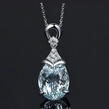 Mada Karšto Pardavimo Crystal Sea Blue Crystal Clavicle Karoliai Moterų Grandinės Karoliai, Papuošalai, Aksesuarai,