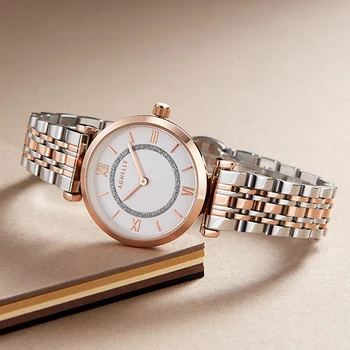 2021 Naujas Rose Gold Moterų Laikrodžiai Prabangių Mados Atsitiktinis Kvarco Riešo Laikrodžių Apyrankės Elegantiškas Ponios Apdailos Žiūrėti Reloj Mujer