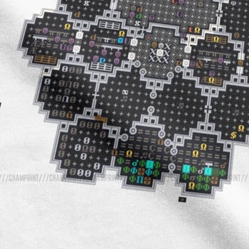 Dwarf Fortress Biblioteka Su Fnordset Plytelės vyriški T Shirts Ascii Pikselių Žaidimų, Juokinga Trišakiai Trumpi Rankovėmis Marškinėliai Drabužių 6XL
