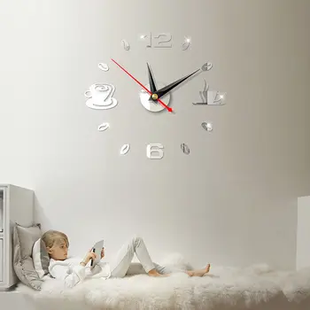 3D Didelis Laikrodis, Veidrodis, Sienos Lipdukas Didelis Žiūrėti Lipdukas Namų gyvenamojo Kambario, Vaikų Kambario, Miegamojo, Virtuvės Dekoro Unikali Dovana 