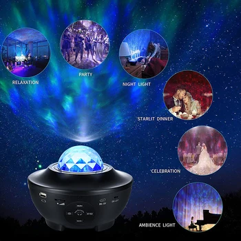 Tuya Samrt LED USB Žvaigždėtą Watermark Muzikos Žvaigždė Šviesos Projektorius Etape Lempos Naktį Šviesa Dirbti Su Alexa, Google Namų Protingo Gyvenimo