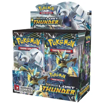 324 Korteles Pokemon Kortelės Sun & Moon Prarado Thunder Booster Box 