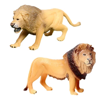 Realus Afrikos Džiunglių Gyvūnams Vyras Liūtas Modelio Švietimo Fidget Žaislas PVC Scenos Dizainas, Modeliavimas statulėlės Apdailos Dovana