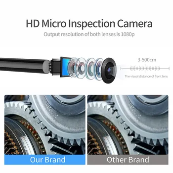 4.9 mm, 8mm WIFI, Dual Lens Endoskopą Kamera Lankstus Priežiūros Borescope Dujotiekio Automobilių Variklių Patikrinimo 