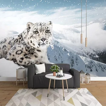 Foto Tapetai 3D Gyvūnų Snow Leopard 