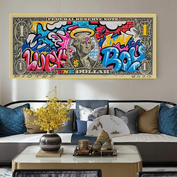 100 Dolerių Drobės Tapybos Cuadros Sienos Menas, Plakatų ir grafikos Šiaurės Grafiti Meno Sienos Nuotrauka už Kambarį Namų Dekoro