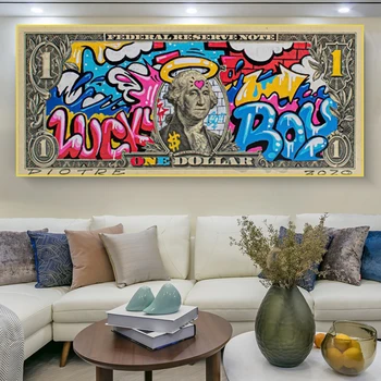 100 Dolerių Drobės Tapybos Cuadros Sienos Menas, Plakatų ir grafikos Šiaurės Grafiti Meno Sienos Nuotrauka už Kambarį Namų Dekoro