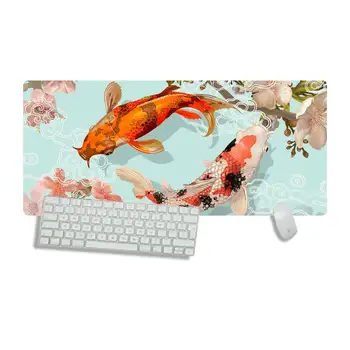 Koi Žuvų Cherry Blossom Japonijos Trinkelėmis Pelės Žaidimas Stalas Stalo Apsaugoti Žaidimas Biuro Darbą, Pelės Kilimėlis, padas neslidus Nešiojamas Pagalvėlė