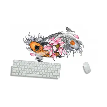 Koi Žuvų Cherry Blossom Japonijos Trinkelėmis Pelės Žaidimas Stalas Stalo Apsaugoti Žaidimas Biuro Darbą, Pelės Kilimėlis, padas neslidus Nešiojamas Pagalvėlė