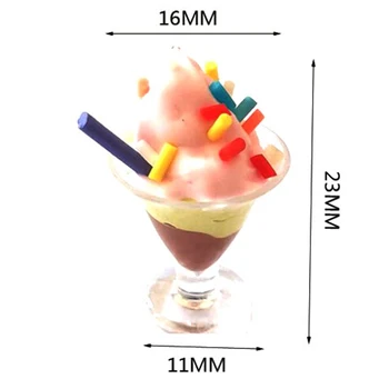 1Pc 1/12 Lėlių Miniatiūrinės Maisto Mini Dervos Ledų Puodeliai Gėrimai, Žaislai Modelis