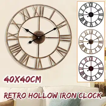 Naujausias 40cm 3D Sieninis Laikrodis Senovinių Namų Dekoro Svetainės Romos Apvalios Formos Sienos Dekoratyvinis Namų Dekoro Priedai Laikrodis