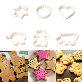 6Pcs/Set Plastiko Slapukas Formų Mielas Animacinių filmų Gyvūnų Sausainių tešlą Pjovimo Vaikai Minkštas Cukraus, Šokolado Virtuvės Dekoravimo Įrankiai