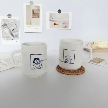 Ins Kūrybos Korėjiečių Pora Taurės Vertus Dažytos Keramikos Puodelis Vandens, Puodelis Pieno, Kavos Puodelio Sulčių Puodelio Vandens
