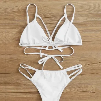Moterų maudymosi Kostiumėliai, 2021 Seksualus Bikini Push Up maudymosi kostiumėlį Aukštos Krūties Kontrastas Gradientas Padalinta Bikini Komplektas Moteris Paplūdimio Plaukti Maudymosi Kostiumas