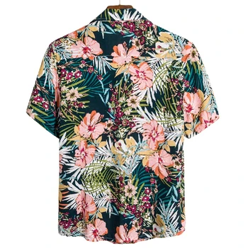 Funky Havajų Paplūdimys Marškinėliai Vyrams Trumpomis Rankovėmis Gėlių Spausdinti Atogrąžų 