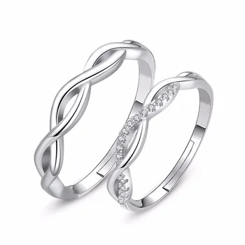 Romantiška Pora Žiedus Micro Crystal Asfaltuotas Spirališkai Entangle Geometrinis Atidaryti Žiedai, Vestuvių Priedai Valentino Dienos Dovanos