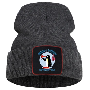 Gyvūnų Animacinių Filmų Pingvinas Kawaii Spausdinti Beanie Skrybėlių Šiltas Karšto Pardavimo Žiemos Skrybėlę Minkštas Storas Vilnos Megztos Kepurės Kokybės Komforto Bžūp