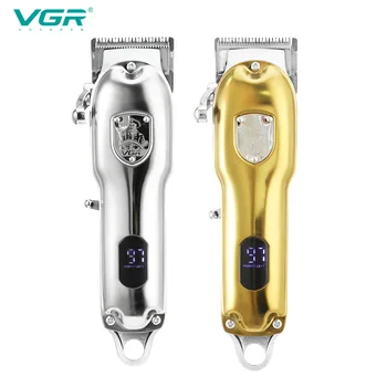 VGR elektriniai plaukų clipper naftos galvos LED LCD high-power skustuvas elektros metalinis korpusas elektriniai plaukų clipper