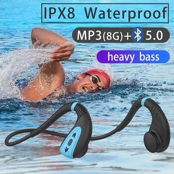 Naujas Kaulais Ausinių Vidinė Atmintinė 8G IPX8 Vandeniui MP3 Muzikos Grotuvas, Plaukimas, Nardymas