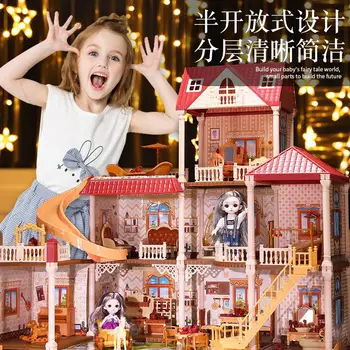 Karšto Naujas Didelis Dydis Merginos Princesė Villa Žaislas Rankų Darbo Lėlės Namas Pilį 