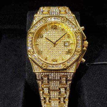 Hip-Hop MISSFOX 48mm Madinga vyriški Laikrodžiai Kvarcinis Laikrodis Aukso Top Brand Prabangių Auto Datą Verslo Vandeniui Vyrų Rankiniai Laikrodžiai
