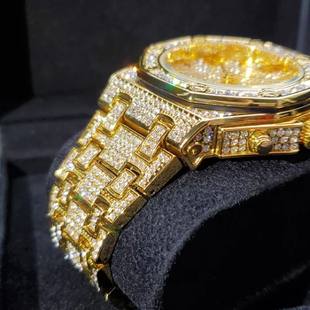 Hip-Hop MISSFOX 48mm Madinga vyriški Laikrodžiai Kvarcinis Laikrodis Aukso Top Brand Prabangių Auto Datą Verslo Vandeniui Vyrų Rankiniai Laikrodžiai