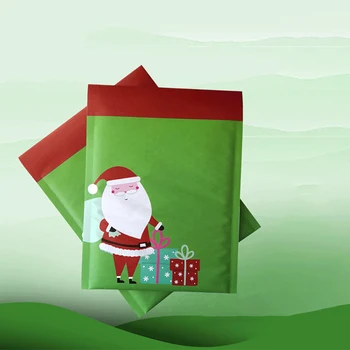 5vnt Sutirštės Burbulas Kraftpopieris Siuntėjus Vokai, Pašto Maišelį Kalėdų Santa Claus Spausdinti atsparus smūgiams Express Pakuotės Maišelis