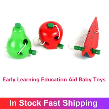 Montessori Švietimo Žaislas Įdomus Mediniai Žaislai Širdys Valgyti Vaisių, Obuolių, Kriaušių Ankstyvasis Ugdymas Švietimo Pagalbos Žaislai Vaikams Dovanų