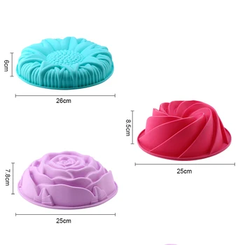 Silikono Torto Formos Gėlių Vainiko Formos Kepimo formą virtuvės Įrankis 3D Duona, Pyragai, bandelės, Pelėsių Pica Visos 
