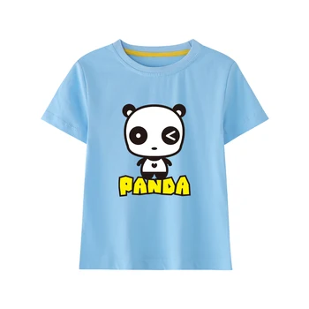 Kawaii Panda Print T-Shirts Mergaičių ir Berniukų Vaikų Anime Drabužius Kūdikiui Vasaros Medvilnė Tee Vaikai Viršūnes Negabaritinių Palaidinukės 2-9Years