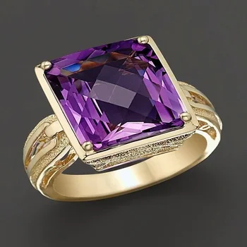 2021Creative Ametistas 8K Rose Auksą, Padengtą Diamond Spalva Perlas, moteriški žiedai mielas papuošalai vestuvės vestuvinis žiedas Bijouterie Moteris