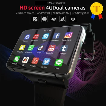 Nuimamas 4G Lte Smartwatch Didelis Ekranas 64GB AMOLED SIM Kortelės, GPS 13MP Dual Kameros Vandeniui Sporto Digital Smart Watch Vyrams
