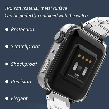 Apsaugos Atveju Xiaomi Mi Žiūrėti TPU Dangtis Bamperis Su Visa Aplink Screen Protector Smartwatch Anti-shock 