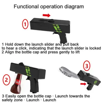 Can Openers Spring Cap Catapult Launcher Gun Shape Bar Tool Drink Opening Shooter Beer Bottle Opener Creative Bar Accessories