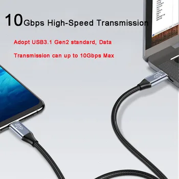100W 5A USB C Įkrovimo Kabelis 10Gbps C Tipo PD Greitas Įkroviklis 4K Vaizdo Duomenų Laidą Xiaomi 