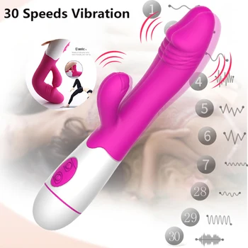 G-taško Dildo Vibratorius Moterims Makšties Analinio Sekso Žaislus Triušis Vibratoriai Massager Moterų Masturbator Sekso žaislas, skirtas Suaugusiųjų 30 Vibracijos