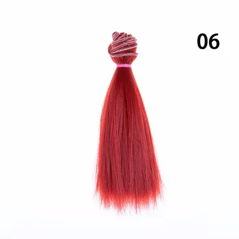 Ilgai Lėlės Plaukų Aukštos temperatūros Storio Kelių spalvų Tiesūs Plaukai, Perukai Lėlės Priedai 15*100cm Medžiagos, Natūralios Spalvos lėlė perukas