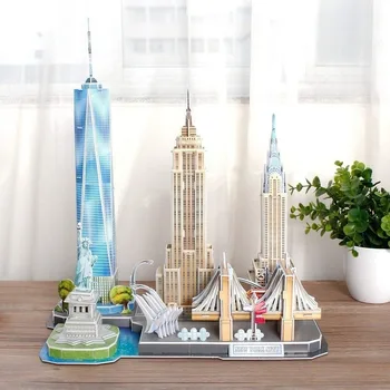 3D Statybos Galvosūkiai, New York Cityline Pastato Modelis Rinkinių Kolekcija Žaislai, Rankų darbo žaislai, Patalpų