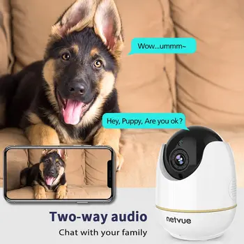 NETVUE 1080P Kamera Telefoną App Pan/Tilt/ Zoom Kamera su 2-Way Audio AI Žmogaus Aptikimo Naktinio Matymo Nuotolinių išteklių Saugyklos/TF su Alexa