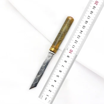 Aukštos kokybės Damaske VG10 fiksuotu stabilios medienos inkrustacijos žalvario + agatas rankena lauko kempingas išgyvenimo vaisių peilis EDC įrankis