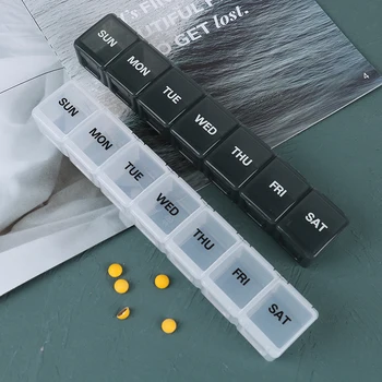Kelionės Tablečių Dėžutė Plastikinė Tablečių Atveju Savaitinis Medicinos Saugojimo Organizatorius Konteinerių Narkotikų Tabletė Balionėlis Nepriklausomų Grotelės Turėtojas