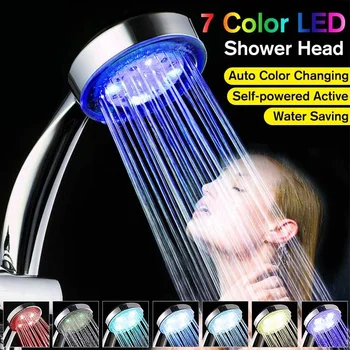 Spalvinga LED Dušo Galvutė Spalva Keičiasi Automatinė savaeigis Nešiojamą Vandenį Taupanti Dušo Maišytuvas Romantiškas Maudymosi Įranga