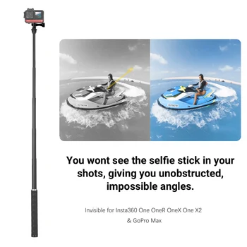 3M Insta360 VIENAS X2 Nematomas Selfie Stick VIENAS R ONE X GoPro Max Ultra-Lengvas Anglies Pluošto GoPro 9 Veiksmų Fotoaparato Priedų