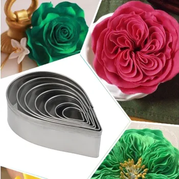 7pcs/daug Molio Rose Žiedlapis Nerūdijančio Plieno Pjovimo Pelėsių Peilis Lašo Formos Keramikos Įrankiai