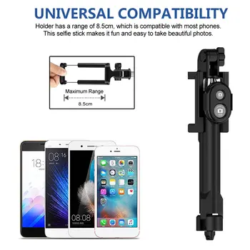 Unipod Selfie Stick Nešiojamą Trikojo Užrakto Universalus All-In-One Belaidžio Selfie Lazdelės Su Nuotolinio Valdymo Telefonu