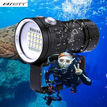 LED Nardymo Žibintuvėlį, Fakelą 20000Lumens 6 x XHP70 Povandeninis Apšvietimas 100m Vandeniui Taktinis Žibintuvėlis vaizdo Kameros Vaizdo Užpildykite Šviesa