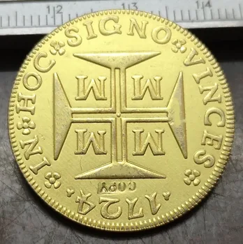 1724 Brazilija 4000 Reis -Joao V Kopijuoti Aukso moneta