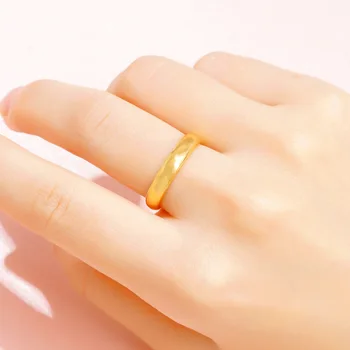 Paprasta sklandžiai pora žiedus moterims, vyrams, 24K Aukso mados korėjos piršto Žiedas niekada pakeisti spalvą draugystės Papuošalai, Aksesuarai
